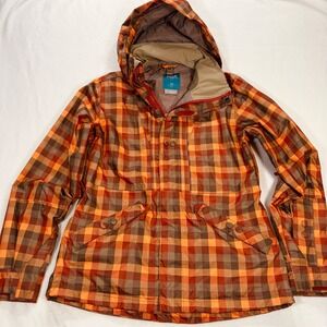 Foursquare Outerwear Womens Large Plaid Hooded Snowboard Ski Jacket Waterproof